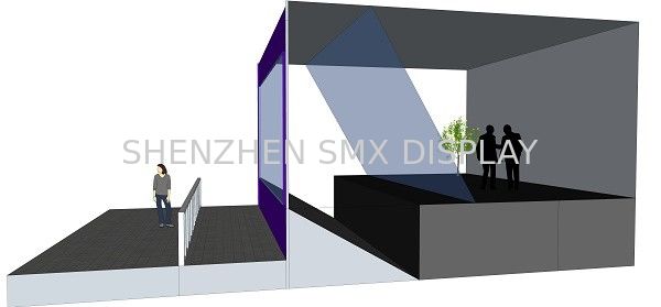 Transparent Holographic Rear Projection Film on Glass , 3D